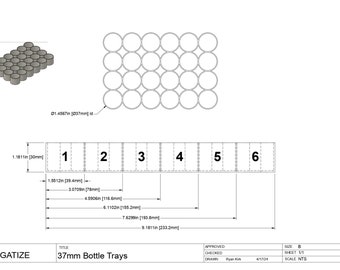 Plateau pour bouteille de 37 mm - Fabriqué sur commande - Garantie incassable - Fabriqué aux États-Unis par Thingatize