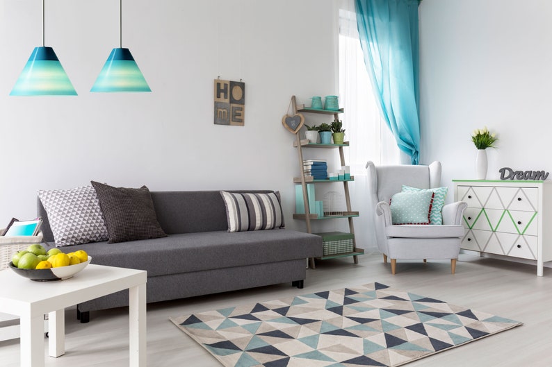 Large Ocean Blue Lamp Shade for Pendant Light 3D Printed by Etsy