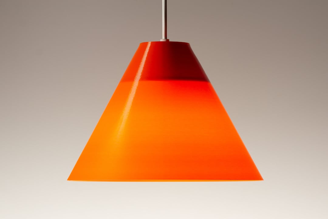 Large Orange Lamp Shade for Pendant Light 3D Printed by Etsy