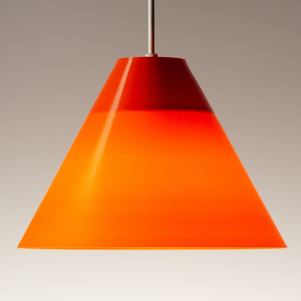 Large Orange Lamp Shade for Pendant Light - 3D Printed by Thingatize
