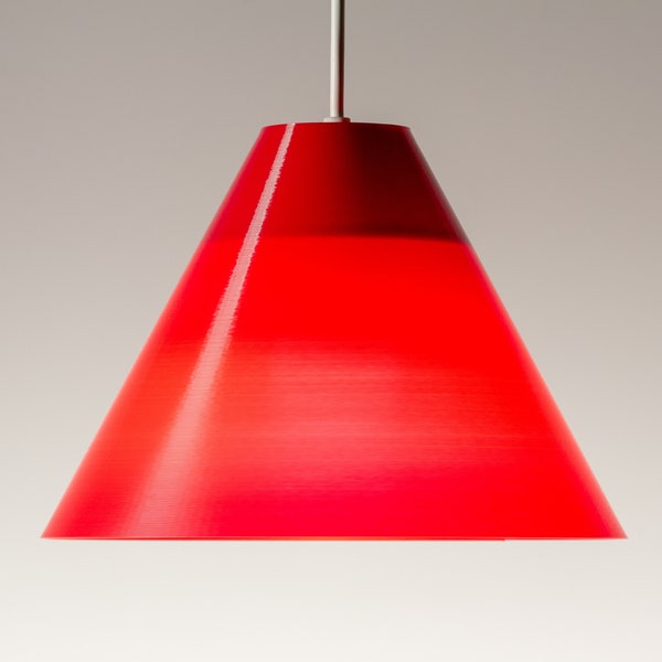 Large Red Lamp Shade for Pendant Light - 3D Printed by Thingatize