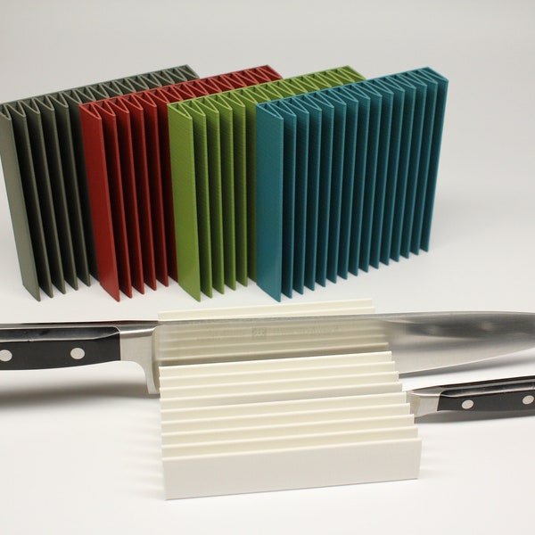 100% Recycled Plastic Knife Holder for 8, 14 or 28 Knives - Made to Order - Guaranteed Unbreakable - Made in USA by Thingatize