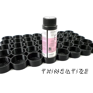 Redken Shades EQ Hair Color Organizer Trays - 5/8 inch tall (16mm) Heavy Duty Bottle Holder for 2oz, 33mm Bottles - Salon Storage Solution