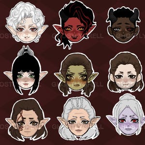 Baldurs Gate 3 Character Companion Stickers, BG3 Matte Astarion, Wyll, Karlach, Laezel, shadowheart, gale, halsin, jaheira, minthara