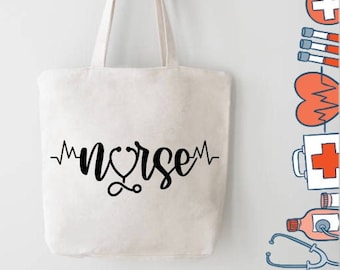 Heart Beat Graph Doctor Tote bag p196r Heart Beat Graph Doctor Tote bag p196r