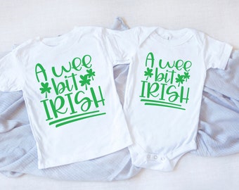 Custom Kingdom Baby Boys//Girls Lucky and Loved Irish Shamrock T-Shirt Green