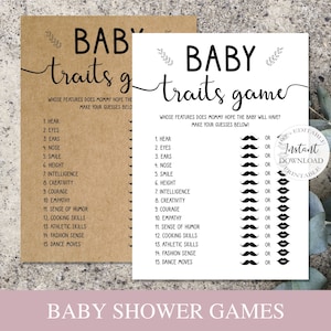 Baby Shower Game Printable, Editable Baby Treats Game, Cute Baby Shower Games Template, Virtual Baby Shower Rustic Game. SRP-030