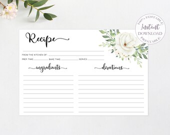 Rezept Pdf Vorlage Etsy