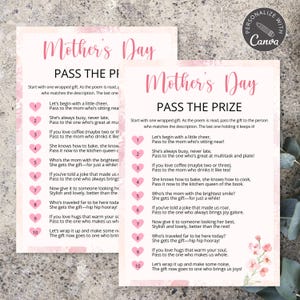 Mothers Day Pass The Prize Game, Mothers Day Games For Brunch, Gift For Her, Mothers Day Card, Left Right Game, Icebreaker Games For Seniors