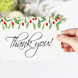 Christmas Thank You Cards Template, Printable Winter Thank You, Holiday Thank You Cards, Instant Download, 100% Editable. SRP-010