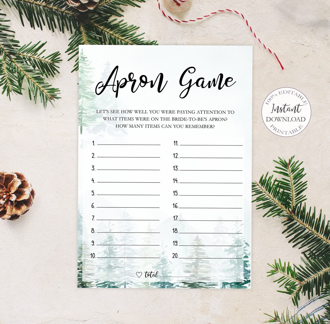 Christmas Bridal Shower Games Printable Editable Winter | Etsy