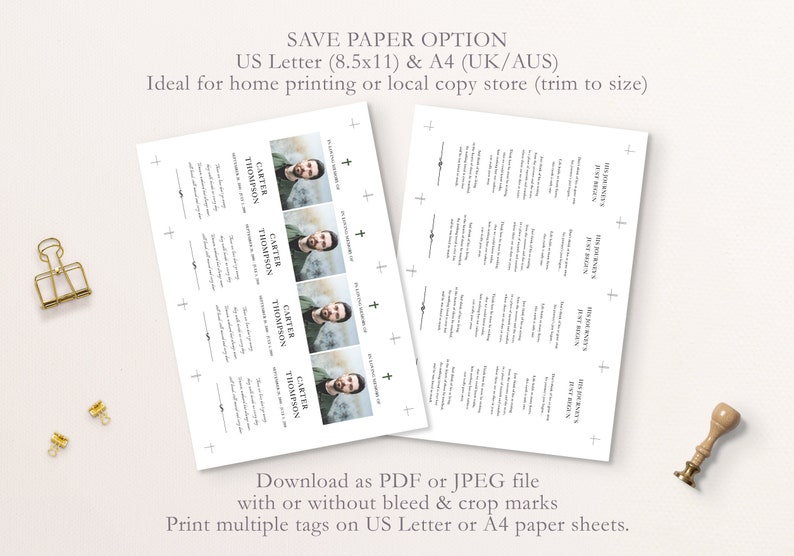 Funeral Bookmark Template Printable Funeral Favor Editable - Etsy