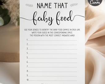 Guess The Baby Food - Name That Baby Food Game - Editable Canva Template