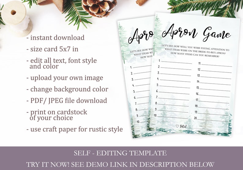 Christmas Bridal Shower Games Printable Editable Winter | Etsy