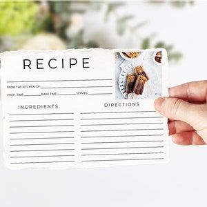 Recipe Card Template, 4x6 Recipe Cards, Printable Recipe Card, Custom ...