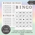 100 Printable Bingo Cards | 1, 2, 4 and 6 Per Page, Custom Bingo Card, Editable Canva Template, Party Games, Holiday Bingo, Adult Bingo PDF