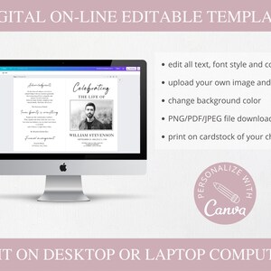 loss of father, funeral card, funeral brochure, celebration of life, funeral program, obituary template, loss of mother, in loving memory, loss of loved one, canva template, loss of grandmother, funeral template, obituary program