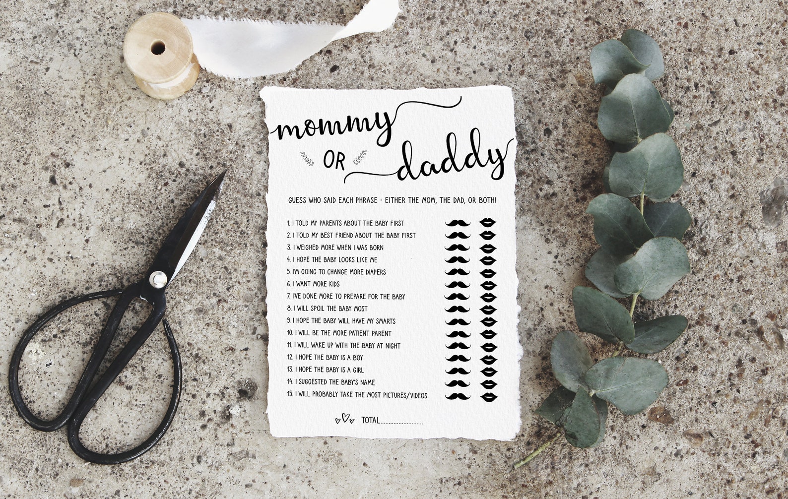 Baby Shower Games Template Printable Rustic Mommy or Daddy - Etsy