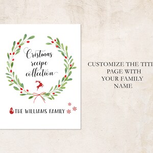 Christmas Recipe Book, Printable Family Recipe Book, Xmas Recipe Binder ...