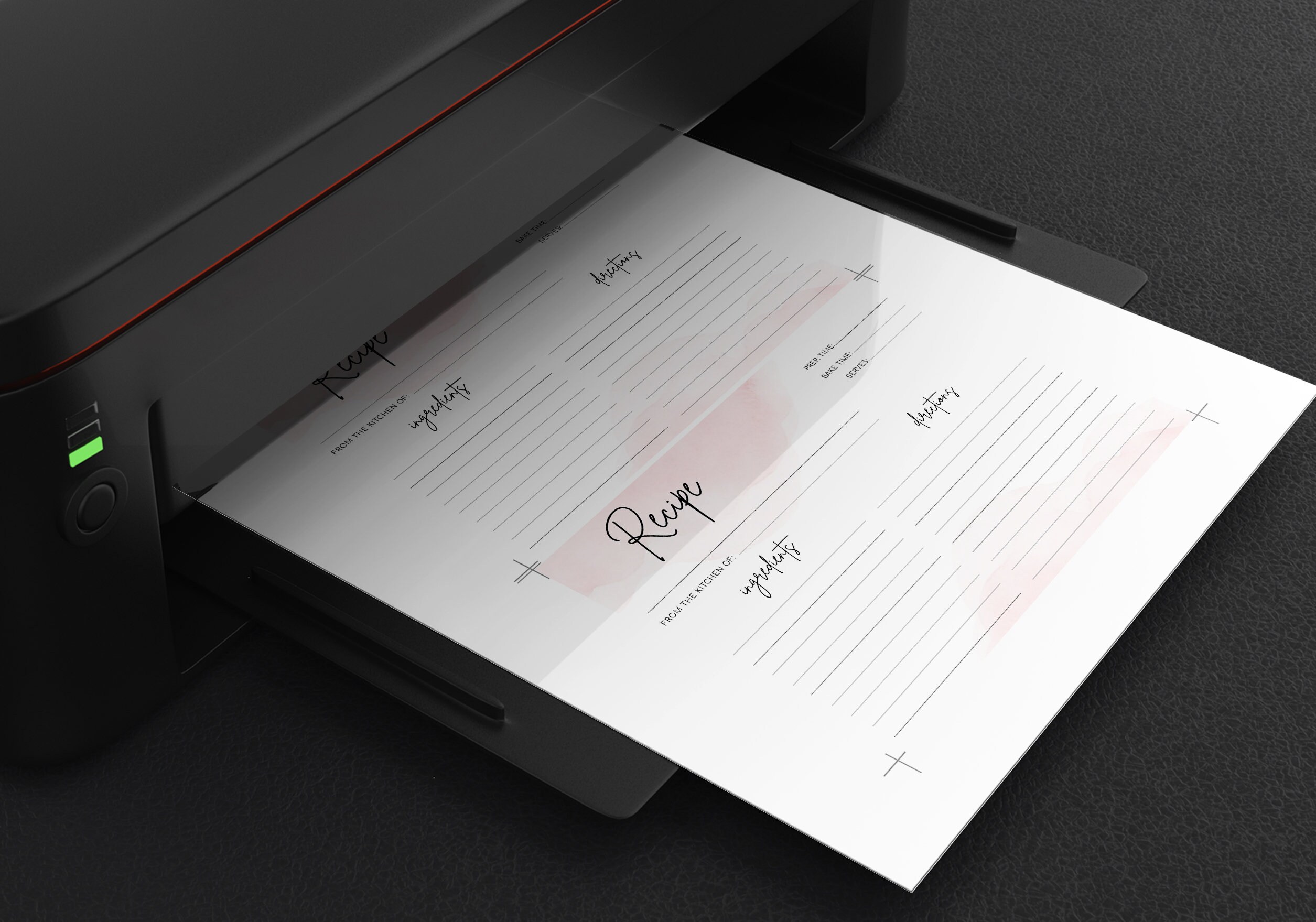 48 Water Resistant Pink Recipe Cards - Double-Sided 4x6 Cards With Checkboxes & Meal Notes - View #2