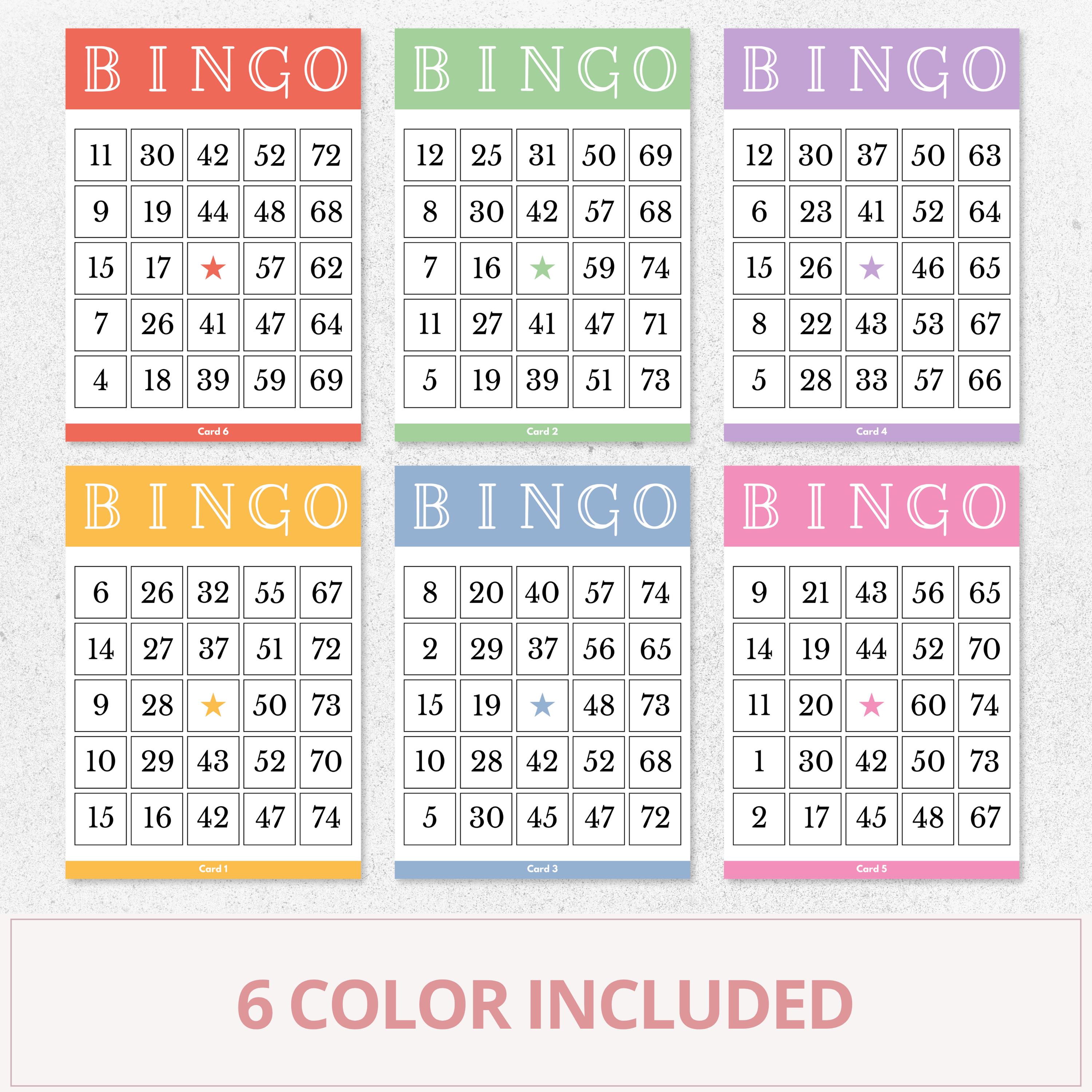 100 Printable Bingo Cards | 1, 2, 4 and 6 per Page, Custom Bingo Card ...