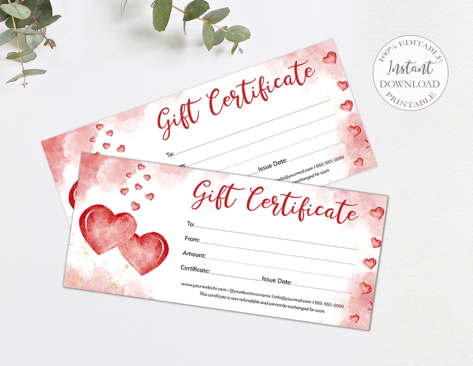 Love Gift Certificate Template Editable Quarantine Gift Card | Etsy