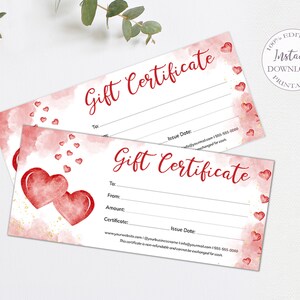 Love Gift Certificate Template, Editable Quarantine Gift Card ...