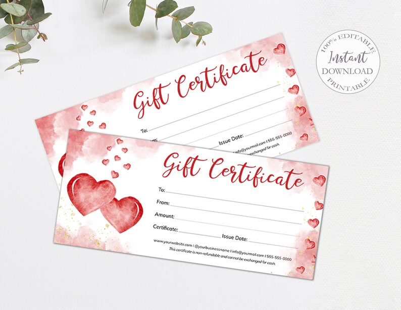 Love Gift Certificate Template Editable Quarantine Gift Card | Etsy
