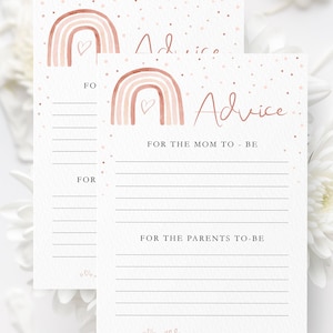Advice for Mom to Be Template, Rainbow Baby Shower Game, Printable ...