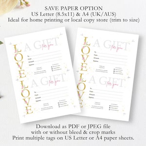 Gift Certificate Template, Editable Love Gift Card, Printable ...