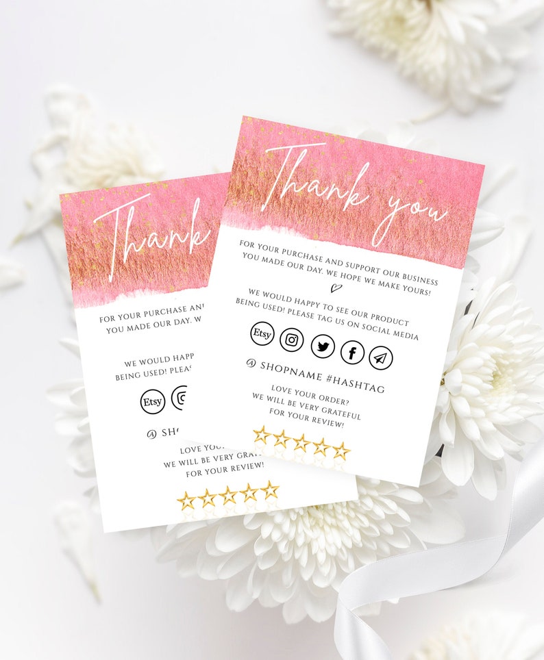 Small Business Thank You Cards Mercari Thank You Card Etsy