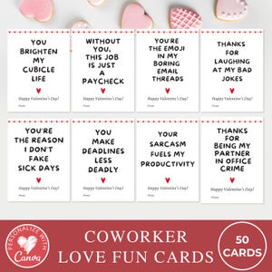 Coworker Valentines | Editable Canva Template, Funny Office Valentines Day Gift, Work Valentine Cards, Printable Valentines for Coworkers
