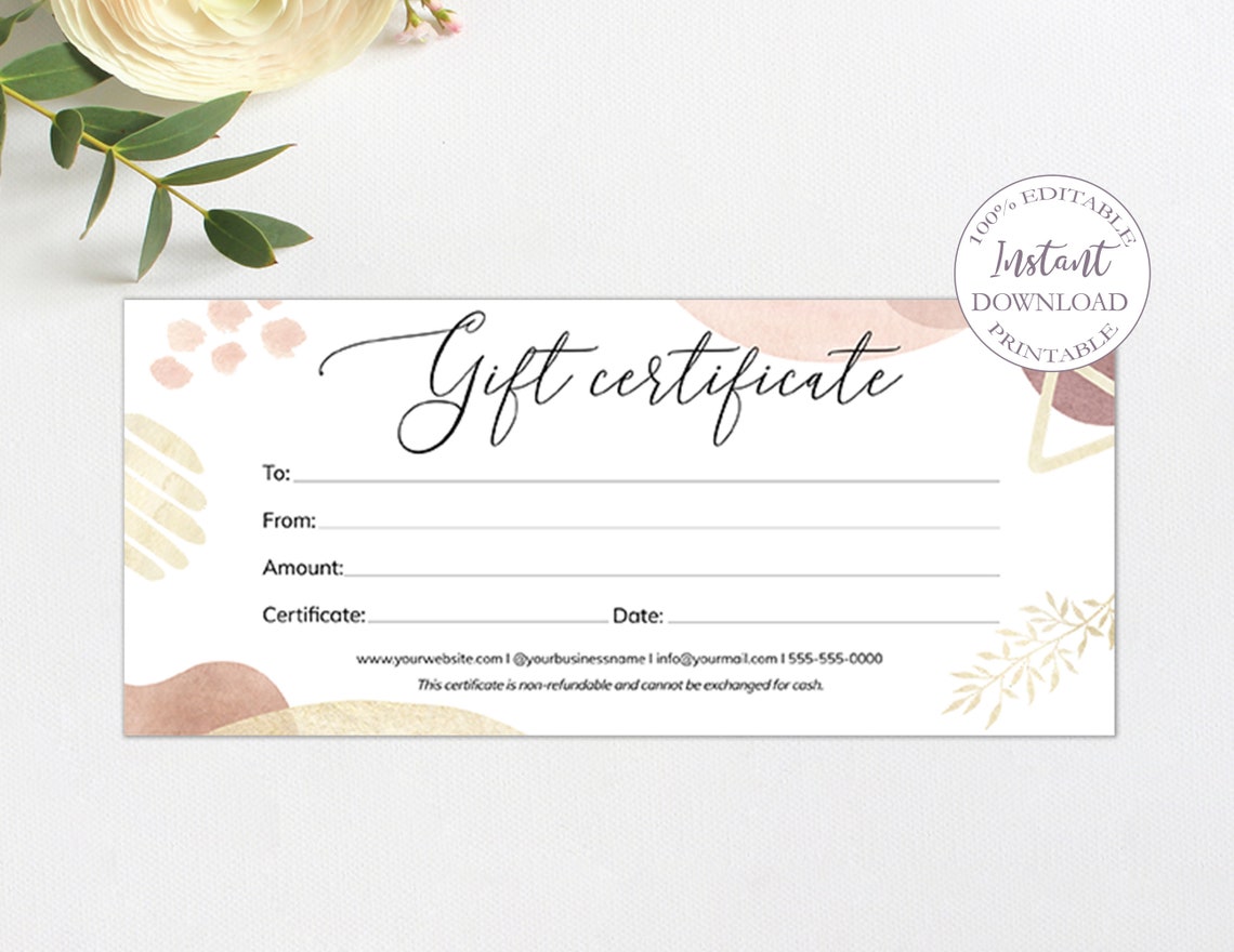 Gift Certificate Digital File Email Gift Card Template Etsy Gift Certificate Digital File Email Gift Card Template Etsy