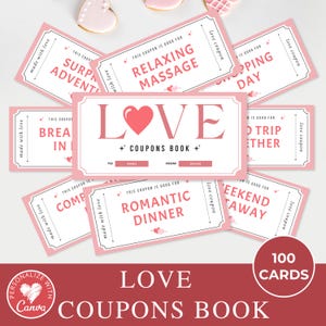 Editable Valentine's Day Love Coupon | Canva Printable Template | Custom Certificate for Couple, Anniversary Gift, Gifts for Her or Him