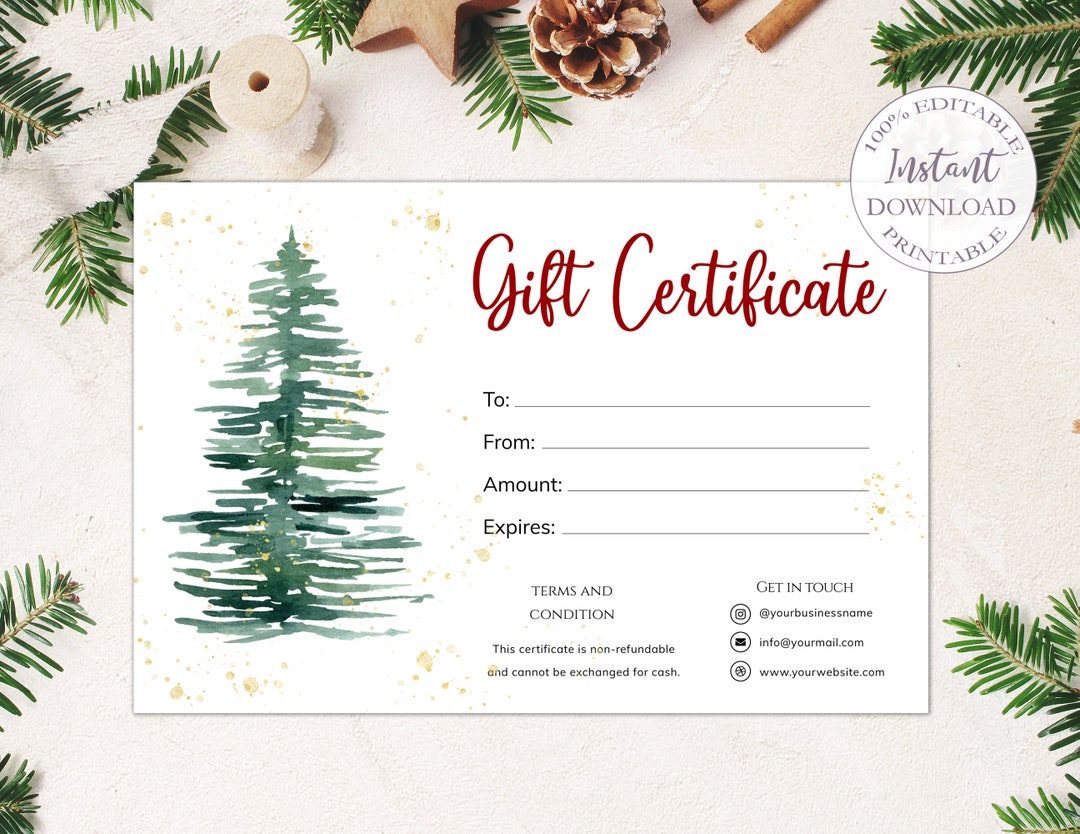 printable-christmas-gift-certificate-winter-holidays-editable-gift-cards-personalized-gift-card-business-gift-voucher-template-srp-011-etsy for Free Printable Gift Certificates Christmas Printable Christmas Gift Certificate, Winter Holidays Editable Gift Cards, Personalized Gift Card, Business Gift Voucher Template. SRP-011 - Etsy for Free Printable Gift Certificates Christmas