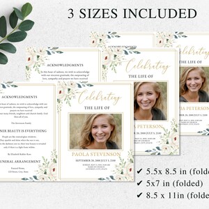 loss of father, funeral card, funeral brochure, celebration of life, funeral program, obituary template, loss of mother, in loving memory, loss of loved one, canva template, loss of grandmother, funeral template, obituary program