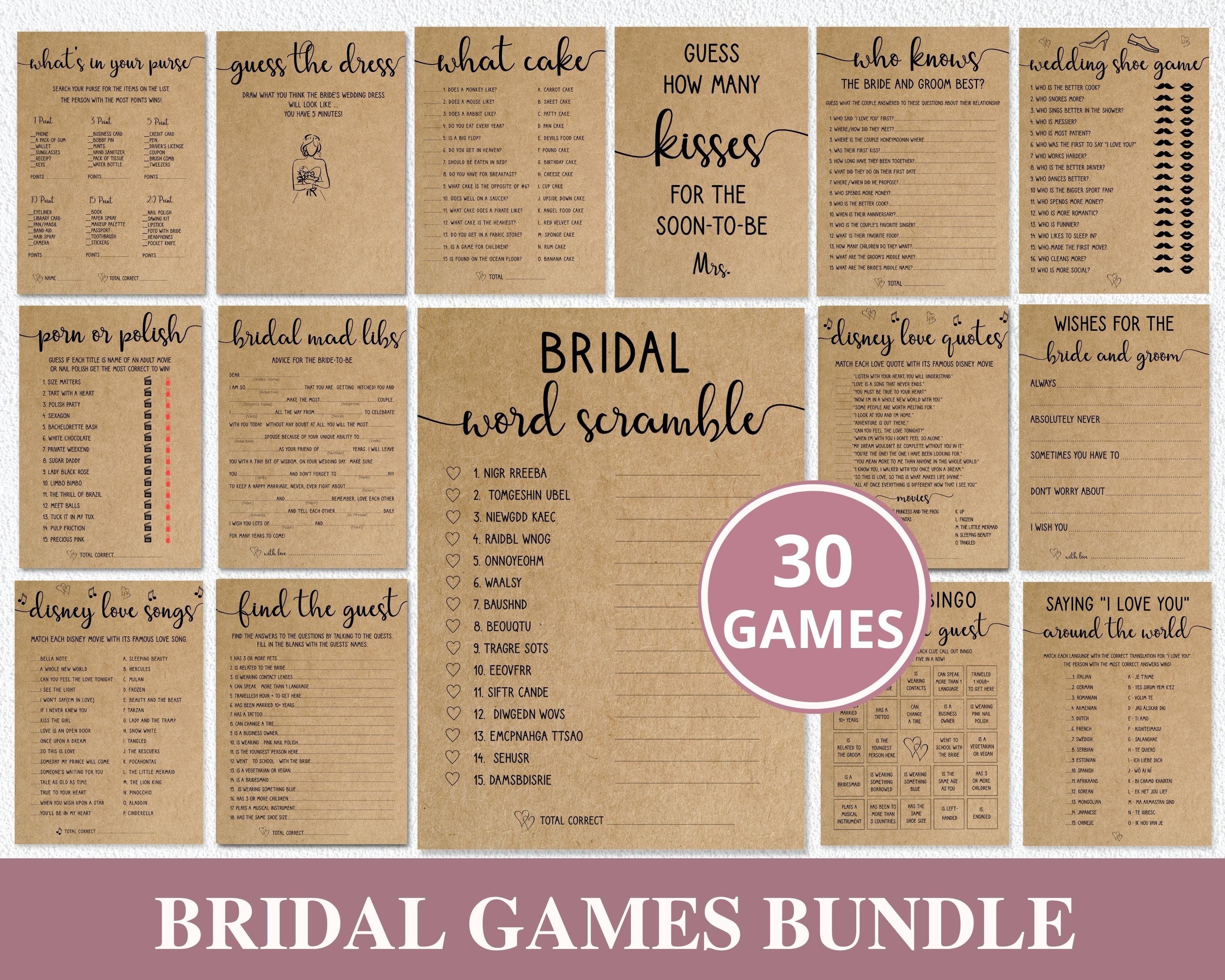 30 Bridal Shower Games Bundle Editable Bachelorette Games Etsy 30 Bridal Shower Games Bundle Editable Bachelorette Games Etsy