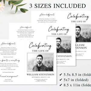 loss of father, funeral card, funeral brochure, celebration of life, funeral program, obituary template, loss of mother, in loving memory, loss of loved one, canva template, loss of grandmother, funeral template, obituary program