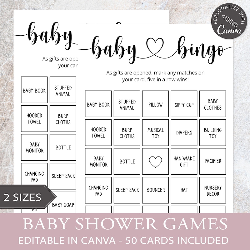 Baby Shower Games Etsy