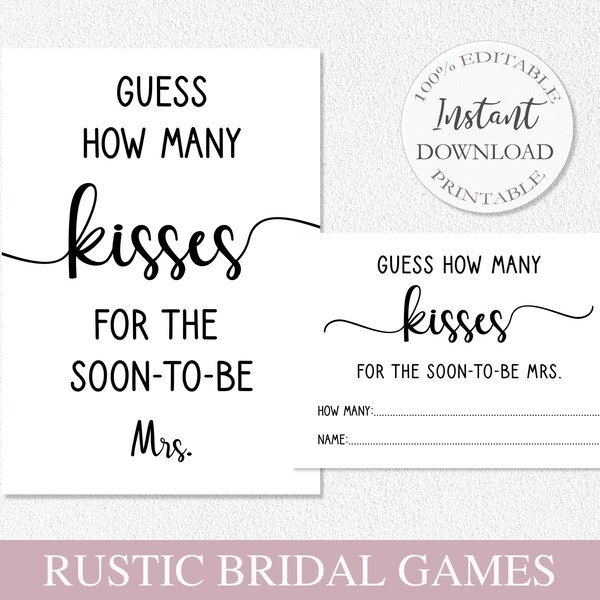 How Many Kisses for the Soon to Be Mrs - Etsy