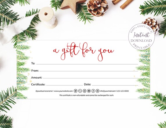 Christmas Gift Certificate Templates