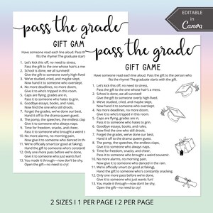 Pass the Prize Graduation Games Canva Template, Fun Gift Exchange Game High School Grad Party, Left Right Game, Pass the Present Activity