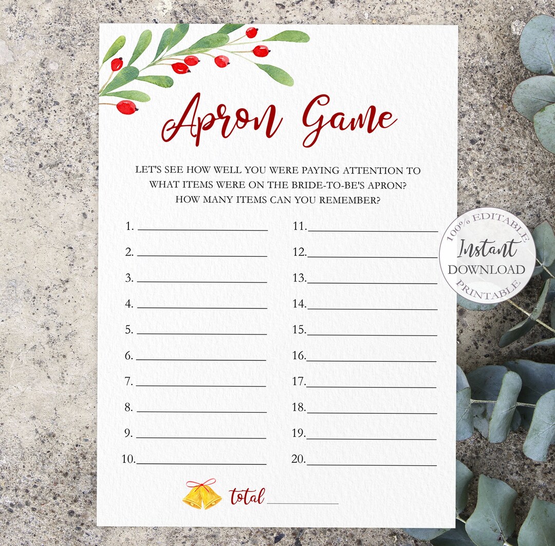 Christmas Bridal Shower Games Printable, Editable Winter Bachelorette ...