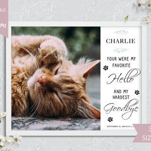 Pet Memorial Card I Editable Canva Template I Pet Loss Gift Card I Sympathy Cat Sign I Memorial Keepsake Gift I Pet Celebration Card