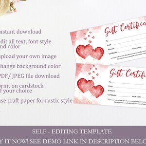 Love Gift Certificate Template, Editable Quarantine Gift Card ...