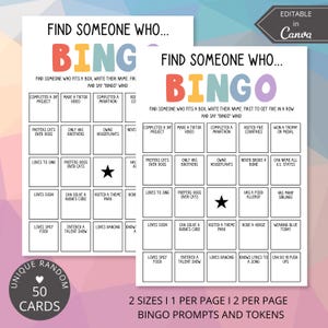 Find the Guest Bingo Game | Team Building Activity, Icebreaker Bingo, Family Reunion Game, Office Party, Human Bingo, Digital Download