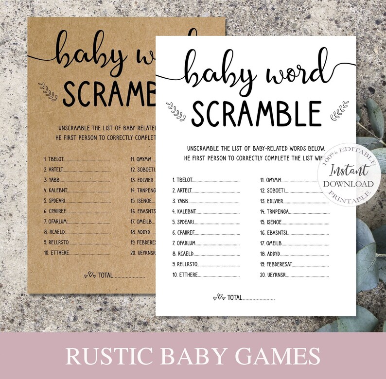 Rustic Baby Shower Games Template Covid Baby Shower by Mail Etsy