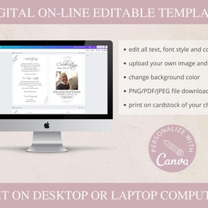 loss of father, funeral card, funeral brochure, celebration of life, funeral program, obituary template, loss of mother, in loving memory, loss of loved one, canva template, loss of grandmother, funeral template, obituary program