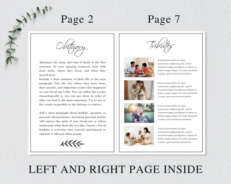 Editable Funeral Program I Editable Canva Template I Memorial Service I ...