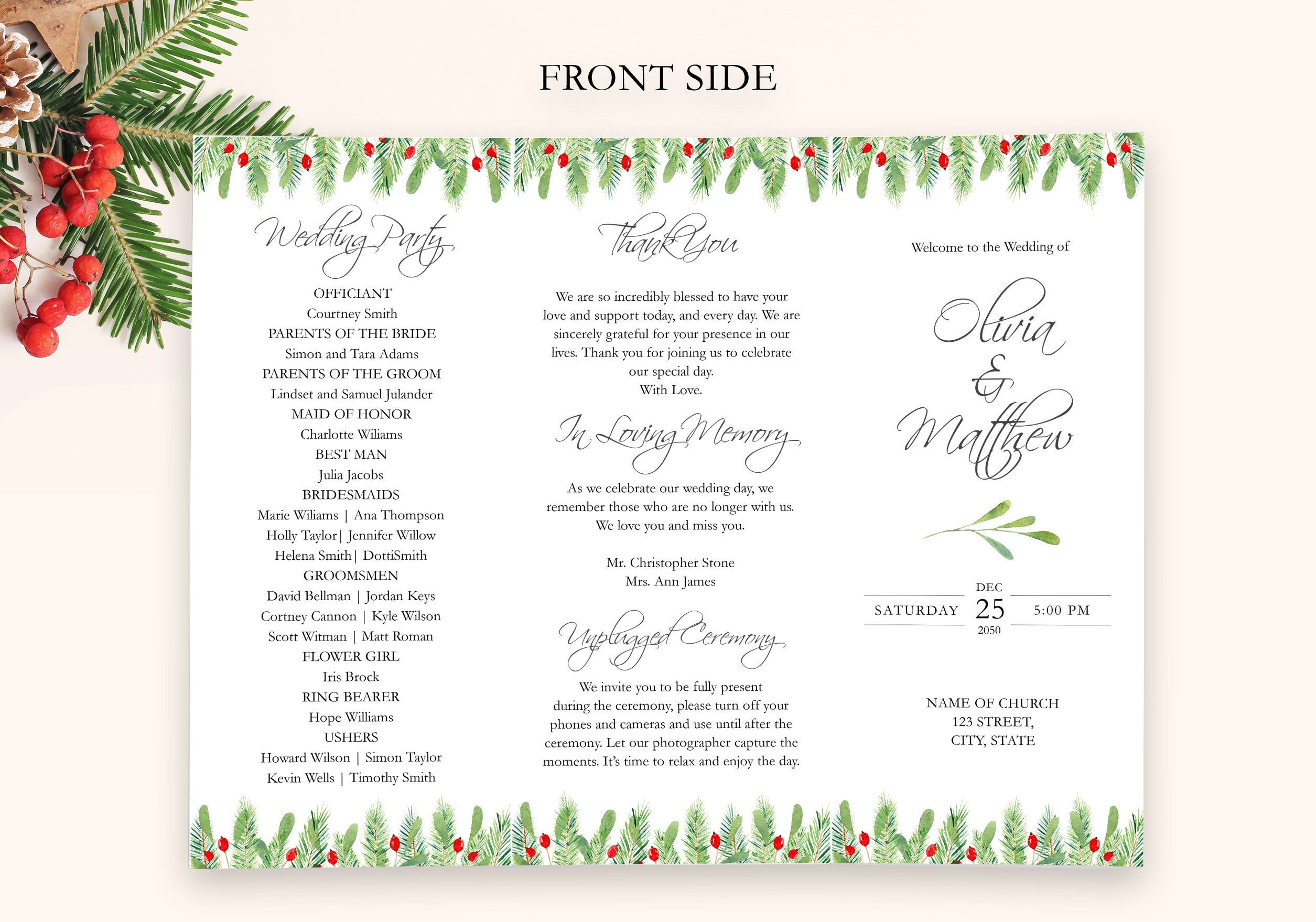 Christmas Party Program Template Editable Winter Wedding Etsy Christmas Party Program Template Editable Winter Wedding Etsy